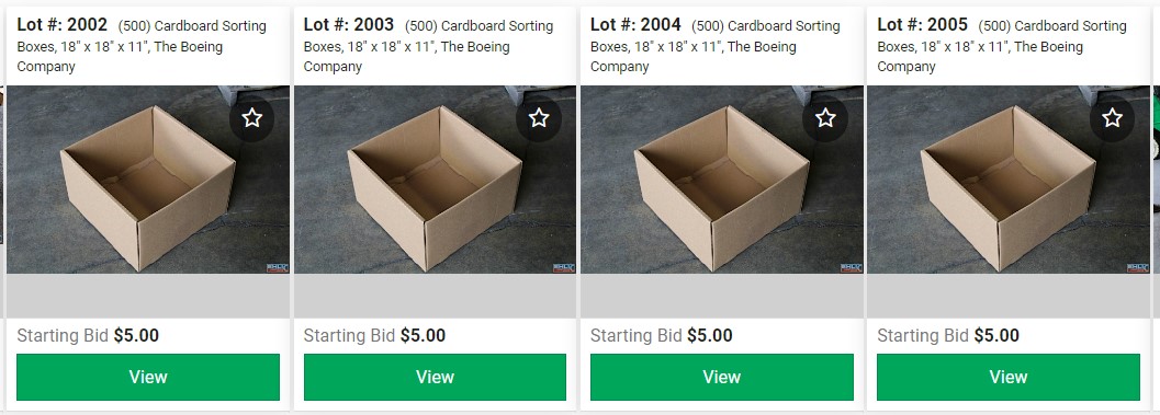 Cardboard boxes